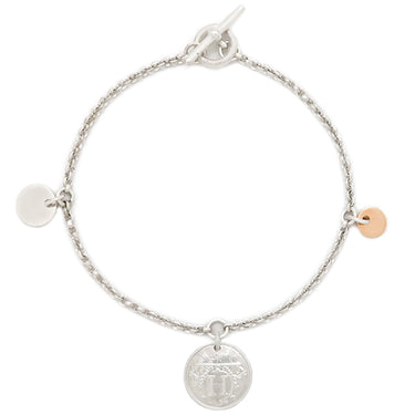 エルメス HERMES エクスリブリス PM H120440B 00ST シルバーXピンクゴールド シルバー925 K18PG ST ブレスレット SV925 AG925 Au750 18K