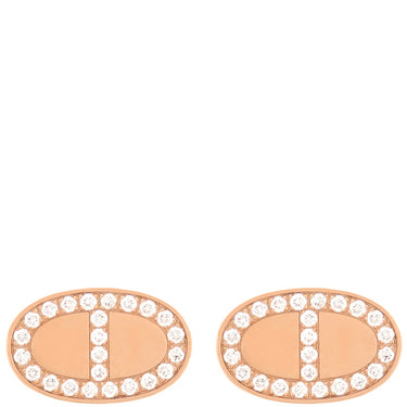 エルメス HERMES シェーヌダンクル コントゥール ピンクゴールド K18PG ダイヤモンド ピアス