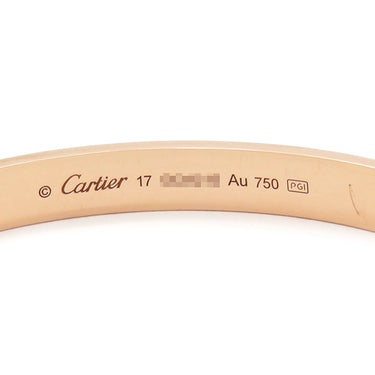 カルティエ Cartier LOVE ラブブレス オープン B6032617 ピンクゴールド K18PG #17 ブレスレット 750 18K 18金 バングル