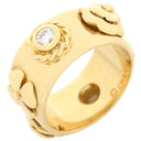 シャネル CHANEL スリーシンボル イエローゴールド K18YG ダイヤモンド リング 指輪 750AU 2Pダイヤ 8号