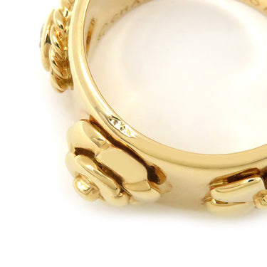 シャネル CHANEL スリーシンボル イエローゴールド K18YG ダイヤモンド リング 指輪 750AU 2Pダイヤ 8号