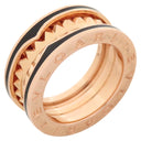 ブルガリ BVLGARI ビーゼロワン ロック B-zero1 2バンドリング 357996 ピンクゴールド×ブラック K18PG セラミック #49(JP9) リング 指輪 黒 750PG 18金 8.5号