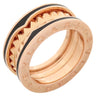 ブルガリ BVLGARI ビーゼロワン ロック B-zero1 2バンドリング 357996 ピンクゴールド×ブラック K18PG セラミック #49(JP9) リング 指輪 黒 750PG 18金 8.5号