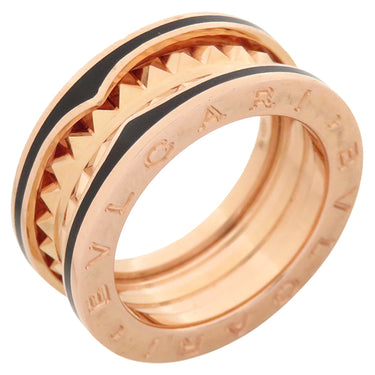 ブルガリ BVLGARI ビーゼロワン ロック B-zero1 2バンドリング 357996 ピンクゴールド×ブラック K18PG セラミック #49(JP9) リング 指輪 黒 750PG 18金 8.5号