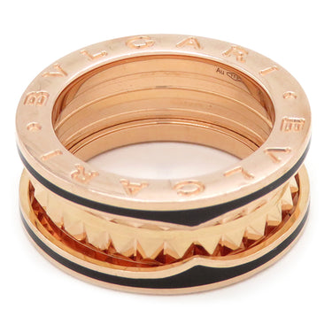 ブルガリ BVLGARI ビーゼロワン ロック B-zero1 2バンドリング 357996 ピンクゴールド×ブラック K18PG セラミック #49(JP9) リング 指輪 黒 750PG 18金 8.5号