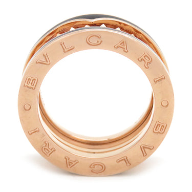 ブルガリ BVLGARI ビーゼロワン ロック B-zero1 2バンドリング 357996 ピンクゴールド×ブラック K18PG セラミック #49(JP9) リング 指輪 黒 750PG 18金 8.5号