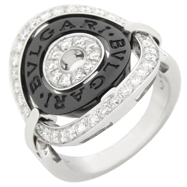 ブルガリ BVLGARI アストラーレ チェルキ ブラックXホワイトゴールド K18WG ダイヤモンド セラミック リング 指輪 11号