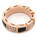 ブルガリ BVLGARI セルペンティ ヴァイパー ダイヤリング ピンクゴールド K18PG ダイヤモンド オニキス #48(JP8) リング 指輪 750PG 8号