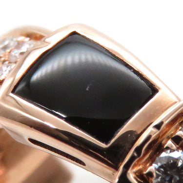 ブルガリ BVLGARI セルペンティ ヴァイパー ダイヤリング ピンクゴールド K18PG ダイヤモンド オニキス #48(JP8) リング 指輪 750PG 8号