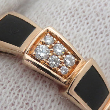 ブルガリ BVLGARI セルペンティ ヴァイパー ダイヤリング ピンクゴールド K18PG ダイヤモンド オニキス #48(JP8) リング 指輪 750PG 8号
