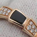 ブルガリ BVLGARI セルペンティ ヴァイパー ダイヤリング ピンクゴールド K18PG ダイヤモンド オニキス #48(JP8) リング 指輪 750PG 8号