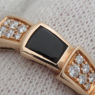 ブルガリ BVLGARI セルペンティ ヴァイパー ダイヤリング ピンクゴールド K18PG ダイヤモンド オニキス #48(JP8) リング 指輪 750PG 8号