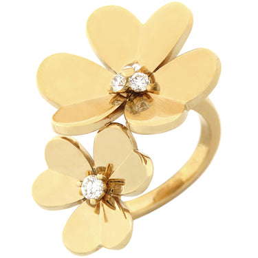 ヴァンクリーフアーペル Van Cleef & Arpels フリヴォル アントレ レ ドア VCARPJMD00 イエローゴールド K18YG ダイヤモンド #50(JP10) リング 指輪 フラワー 4Pダイヤ 10号