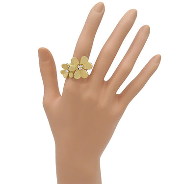 ヴァンクリーフアーペル Van Cleef & Arpels フリヴォル アントレ レ ドア VCARPJMD00 イエローゴールド K18YG ダイヤモンド #50(JP10) リング 指輪 フラワー 4Pダイヤ 10号