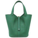 エルメス HERMES ピコタンロックMM  ヴェールモワイヤン トリヨンクレマンス ハンドバッグ シルバー金具 緑