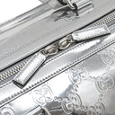 グッチ GUCCI GGエンボス ミディアム ダッフルバッグ 796104 メタリックシルバー ミラーエフェクトファブリック ボストンバッグ シルバー金具 2WAY ハンドバッグ GG ダブルG SILVER 銀