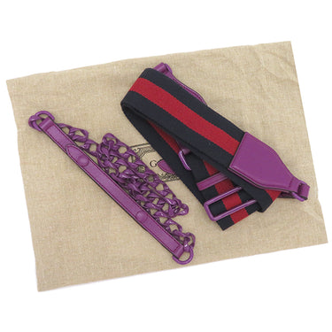 グッチ GUCCI ホースビット 724713 パープル レザー ショルダーバッグ ゴールド金具 チェーンショルダー シェリーライン ウェブ 紫