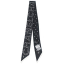 シャネル CHANEL ココマーク ロゴ ブラック×ホワイト シルク スカーフ 黒