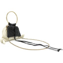 クロエ Chloe アーリーン CHC23WS150 ホワイト×ブラック レザー 2WAYバッグ シャンパンゴールド金具 ショルダーバッグ ハンドバッグ ポシェット 巾着 白 黒