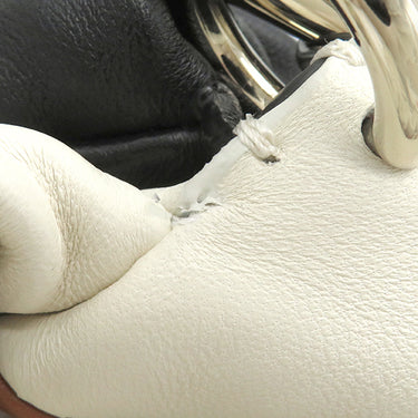 クロエ Chloe アーリーン CHC23WS150 ホワイト×ブラック レザー 2WAYバッグ シャンパンゴールド金具 ショルダーバッグ ハンドバッグ ポシェット 巾着 白 黒