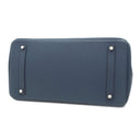 エルメス HERMES バーキン35 ブルードプリュス トゴ ハンドバッグ シルバー金具 青 紺