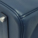 エルメス HERMES バーキン35 ブルードプリュス トゴ ハンドバッグ シルバー金具 青 紺