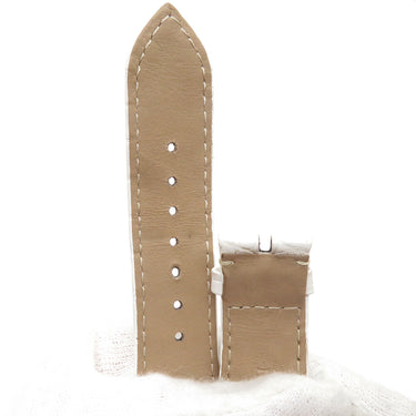 ロジェデュブイ ROGER DUBUIS エクスカリバー EX42用 ラバーバンド ホワイト クロコダイル 腕時計パーツ 新品同様 純正 替え ベルト ストラップ バネ棒 25mm ホワイト 白