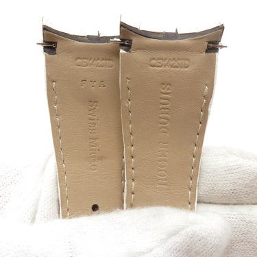 ロジェデュブイ ROGER DUBUIS エクスカリバー EX42用 ラバーバンド ホワイト クロコダイル 腕時計パーツ 新品同様 純正 替え ベルト ストラップ バネ棒 25mm ホワイト 白