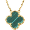 ヴァンクリーフアーペル Van Cleef & Arpels ヴィンテージ アルハンブラ ペンダント VCARO9VA00 グリーンXイエローゴールド K18YG マラカイト ネックレス 750 18金