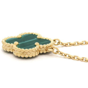 ヴァンクリーフアーペル Van Cleef & Arpels ヴィンテージ アルハンブラ ペンダント VCARO9VA00 グリーンXイエローゴールド K18YG マラカイト ネックレス 750 18金