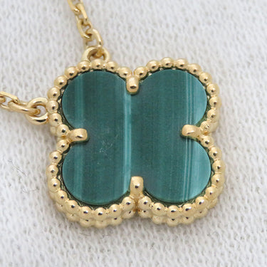 ヴァンクリーフアーペル Van Cleef & Arpels ヴィンテージ アルハンブラ ペンダント VCARO9VA00 グリーンXイエローゴールド K18YG マラカイト ネックレス 750 18金