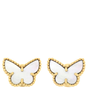 ヴァンクリーフアーペル Van Cleef & Arpels スウィート パピヨン VCARN5JM00 パールホワイトXイエローゴールド K18YG マザーオブパール ピアス 750 18K 18金