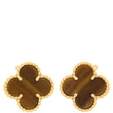 ヴァンクリーフアーペル Van Cleef & Arpels ヴィンテージ アルハンブラ VCARD40500 ブラウン×イエローゴールド K18YG タイガーアイ ピアス 黒 750YG 18K