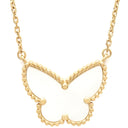 ヴァンクリーフアーペル Van Cleef & Arpels ラッキーアルハンブラ パピヨン ペンダント VCARD99500 イエローゴールド×ホワイト K18YG マザーオブパール ネックレス Au750