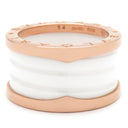 ブルガリ BVLGARI ビーゼロワン B-zero1 4バンドリング 345837 ピンクゴールド×ホワイト K18PG セラミック #54(JP14) リング 指輪 白 750PG 18金 13号