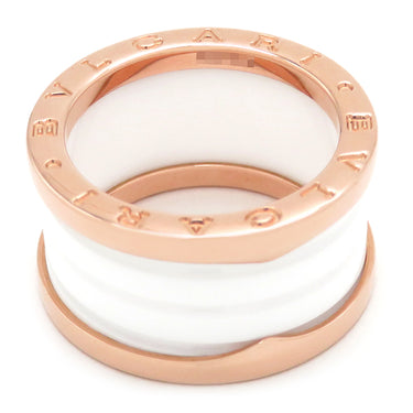 ブルガリ BVLGARI ビーゼロワン B-zero1 4バンドリング 345837 ピンクゴールド×ホワイト K18PG セラミック #54(JP14) リング 指輪 白 750PG 18金 13号
