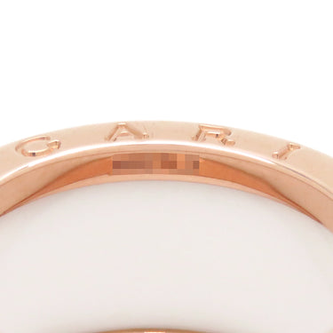 ブルガリ BVLGARI ビーゼロワン B-zero1 4バンドリング 345837 ピンクゴールド×ホワイト K18PG セラミック #54(JP14) リング 指輪 白 750PG 18金 13号