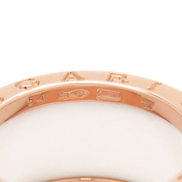 ブルガリ BVLGARI ビーゼロワン B-zero1 4バンドリング 345837 ピンクゴールド×ホワイト K18PG セラミック #54(JP14) リング 指輪 白 750PG 18金 13号