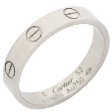 カルティエ Cartier ミニラブリング B4085100 ホワイトゴールド K18WG #52(JP12) リング 指輪 LOVE Ring 750 名前・日付けの刻印あり 11.5号
