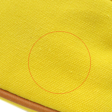 エルメス HERMES ボリードポーチ ミニミニ イエロー コットン ポーチ シルバー金具 黄色