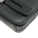 プラダ PRADA ロゴ スマホポーチ 2ZH064 NERO サフィアーノレザー ポーチ シルバー金具 クラッチバッグ セカンドバッグ 黒