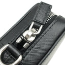 プラダ PRADA ロゴ スマホポーチ 2ZH064 NERO サフィアーノレザー ポーチ シルバー金具 クラッチバッグ セカンドバッグ 黒