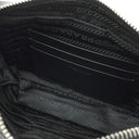 プラダ PRADA ロゴ スマホポーチ 2ZH064 NERO サフィアーノレザー ポーチ シルバー金具 クラッチバッグ セカンドバッグ 黒