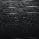 プラダ PRADA ロゴ スマホポーチ 2ZH064 NERO サフィアーノレザー ポーチ シルバー金具 クラッチバッグ セカンドバッグ 黒