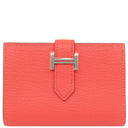 エルメス HERMES ベアン ローズテキサス シェーブル カードケース シルバー金具 新品 未使用 名刺入れ