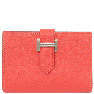 エルメス HERMES ベアン ローズテキサス シェーブル カードケース シルバー金具 新品 未使用 名刺入れ