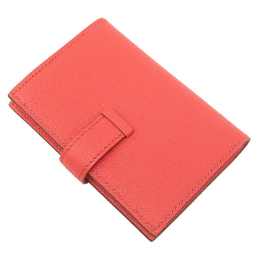 エルメス HERMES ベアン ローズテキサス シェーブル カードケース シルバー金具 新品 未使用 名刺入れ