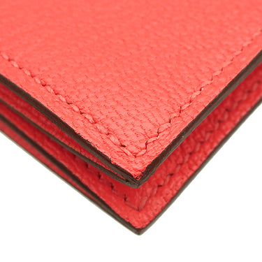 エルメス HERMES ベアン ローズテキサス シェーブル カードケース シルバー金具 新品 未使用 名刺入れ