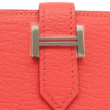 エルメス HERMES ベアン ローズテキサス シェーブル カードケース シルバー金具 新品 未使用 名刺入れ