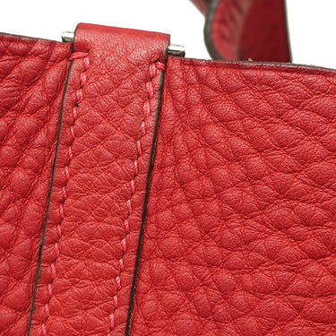 エルメス HERMES ピコタンPM ヴァーミリオン トリヨンクレマンス ハンドバッグ シルバー金具 赤